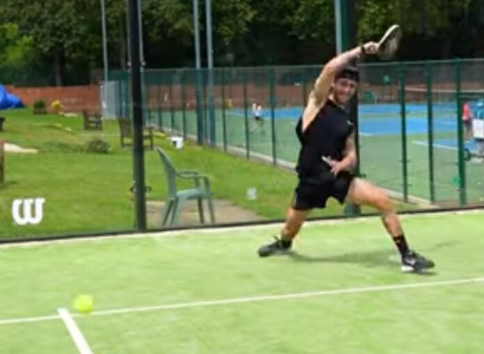 tennis player playing padel