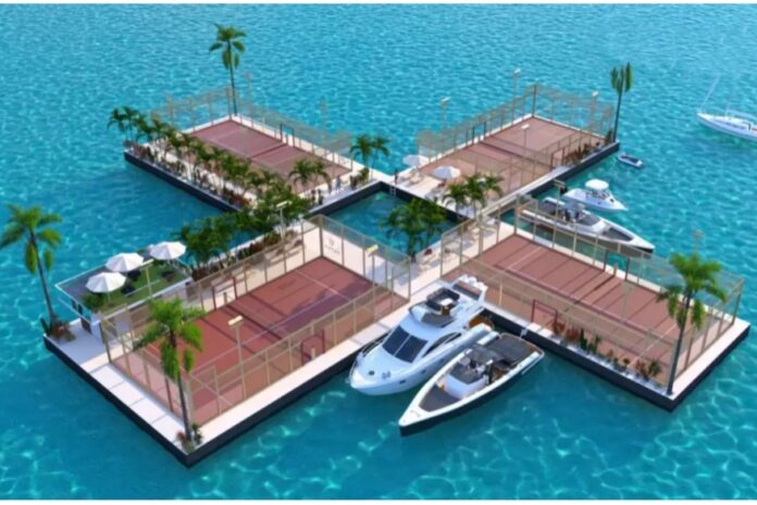 floating padel courts in miami