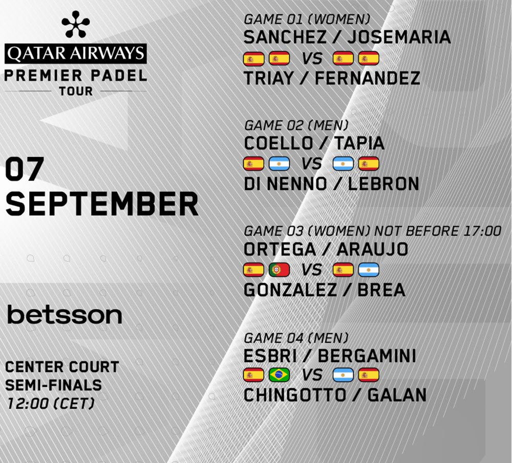 order of play madrid saturday