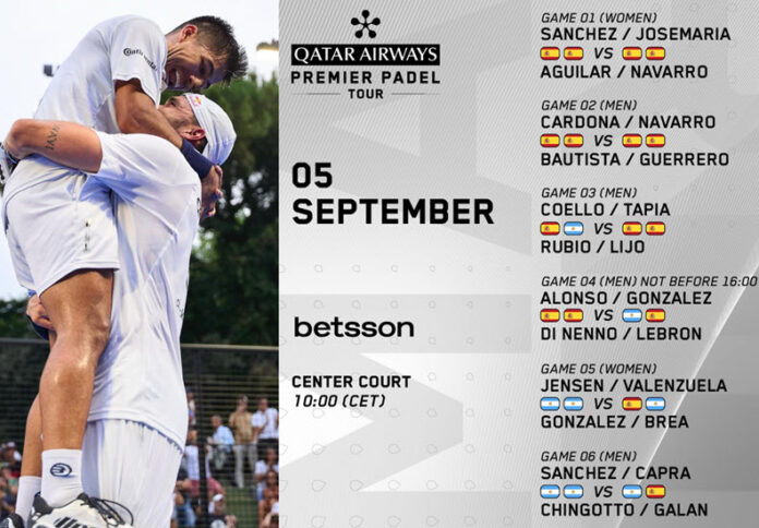 premier padel madrid thursday order of play