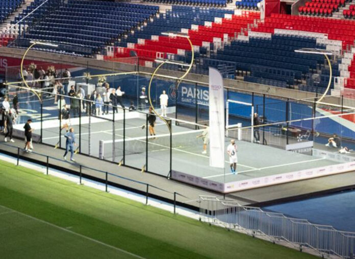 the padel craze has landed in the parc des princes with qatar airways