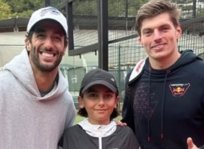 max verstappen, daniel ricciardo back together playing padel