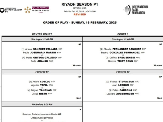 riyadh order of play