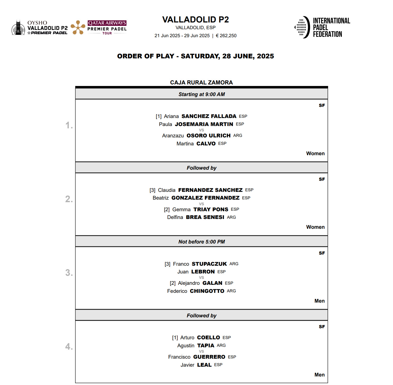 Order Of Play 3